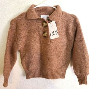 Zara sz 6 sweater with button nwt